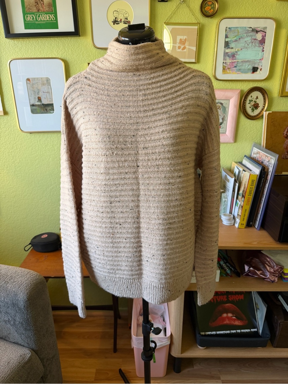 Madewell Belmont Donegal Mockneck Sweater Pink Blush L / XL